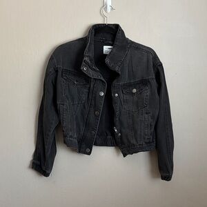 Ci Sono Black Cropped Denim Jacket size small